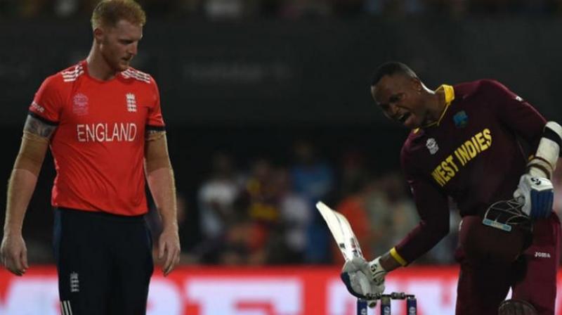 Both shared a fierce rivalry ever since Ben Stokes was saluted by Marlon Samuels when he left the field after being dismissed in a Grenada Test of April 2015, before they once again collided in last year's World T20 final in Kolkata. (Photo: AFP) Both shared a fierce rivalry ever since Ben Stokes was saluted by Marlon Samuels when he left the field after being dismissed in a Grenada Test of April 2015, before they once again collided in last year's World T20 final in Kolkata. (Photo: AFP)