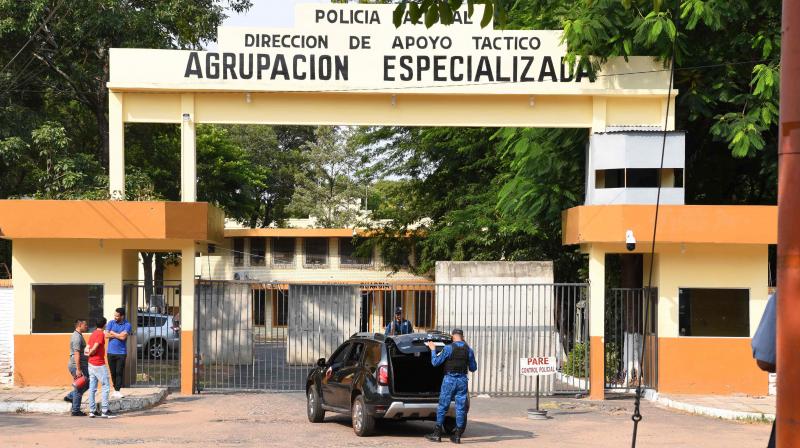 The National Police headquarters in Asuncion, where Brazilian retired football player Ronaldinho and his brother Roberto Assis are being held after being arrested for their irregular entry to the country. AFP Photo The National Police headquarters in Asuncion, where Brazilian retired football player Ronaldinho and his brother Roberto Assis are being held after being arrested for their irregular entry to the country. AFP Photo