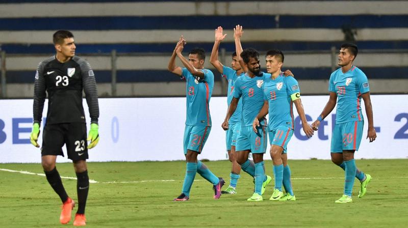 Among Asian countries, the Indian team is in the 15th spot, just below Qatar, but ahead of the likes of Jordan, Bahrain and North Korea. (Photo: PTI) Among Asian countries, the Indian team is in the 15th spot, just below Qatar, but ahead of the likes of Jordan, Bahrain and North Korea. (Photo: PTI)