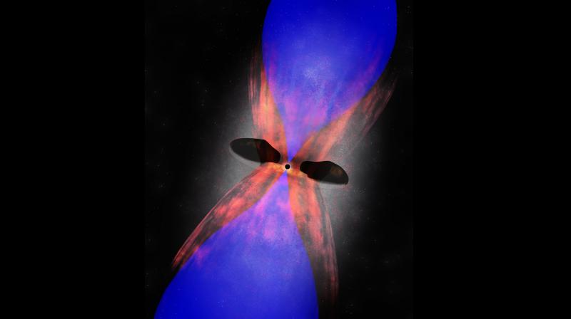 This is an artist impression of galaxy at the center of the Phoenix Cluster. (Photo: phys.org) This is an artist impression of galaxy at the center of the Phoenix Cluster. (Photo: phys.org)