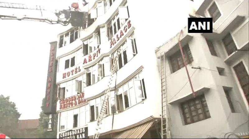 According to the fire department 35 people were rescued from the hotel. (Photo: ANI) According to the fire department 35 people were rescued from the hotel. (Photo: ANI)