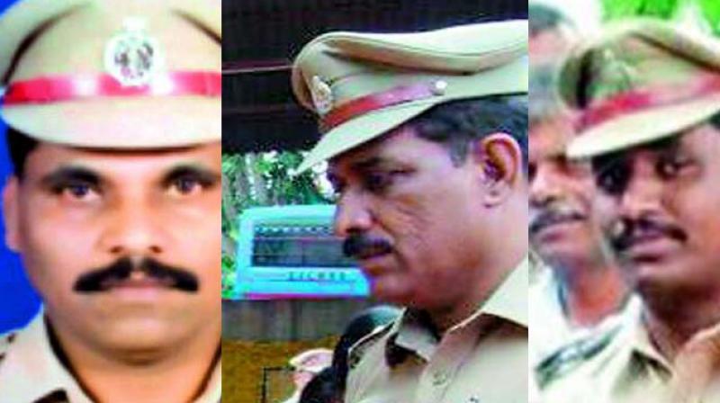 Inspector D. Durga Prasad, Additional DCP Pulinder Reddy and Sub Inspector G. Rajasekhar Inspector D. Durga Prasad, Additional DCP Pulinder Reddy and Sub Inspector G. Rajasekhar