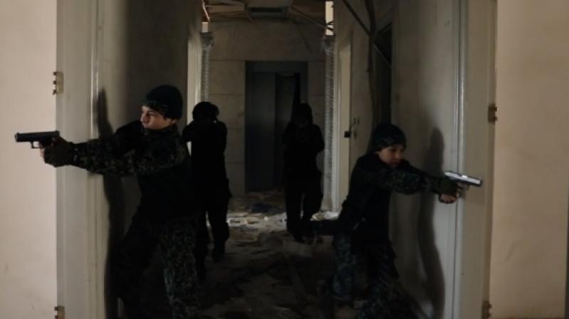 Young ISIS soldiers in the training video. (Photo: Twitter) Young ISIS soldiers in the training video. (Photo: Twitter)