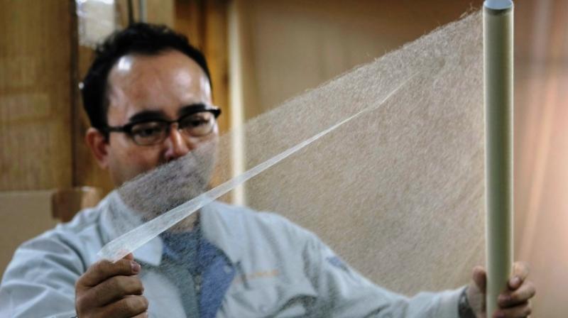 Washi naturally fits into intricately-shaped sculptures, but papers with chemical fibres or wrapping films don't. (Photo: AFP) Washi naturally fits into intricately-shaped sculptures, but papers with chemical fibres or wrapping films don't. (Photo: AFP)