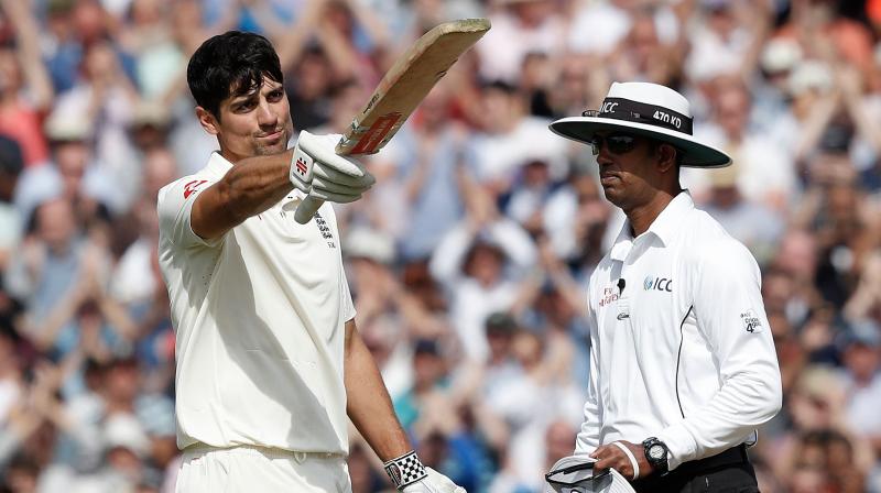 Cook, who is retiring from international cricket after his match, was the first batsman since India's Mohammad Azharuddin in 2000 to score hundreds in both their first and last Test matches. (Photo: AFP) Cook, who is retiring from international cricket after his match, was the first batsman since India's Mohammad Azharuddin in 2000 to score hundreds in both their first and last Test matches. (Photo: AFP)
