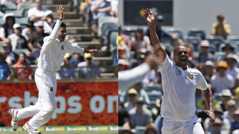 Keshav Maharaj (3-56) and Vernon Philander (4-56) shared seven wickets between themselves to put South Africa in control of the opening Test against Australia in Perth. (Photo: AP) Keshav Maharaj (3-56) and Vernon Philander (4-56) shared seven wickets between themselves to put South Africa in control of the opening Test against Australia in Perth. (Photo: AP)