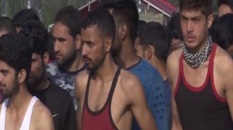 Recruitment by Indian Army on Tuesday. (Photo: ANI) Recruitment by Indian Army on Tuesday. (Photo: ANI)
