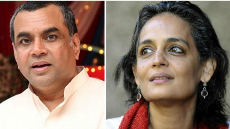 BJP leader Paresh Rawal and Author Arundhati Roy BJP leader Paresh Rawal and Author Arundhati Roy
