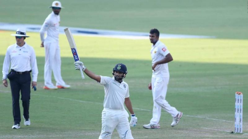 Playing his first Test in more than a year after recovering from a career-threatening injury, Rohit Sharma scored his third hundred, first ton in longest version in more than four years.(Photo: BCCI) Playing his first Test in more than a year after recovering from a career-threatening injury, Rohit Sharma scored his third hundred, first ton in longest version in more than four years.(Photo: BCCI)