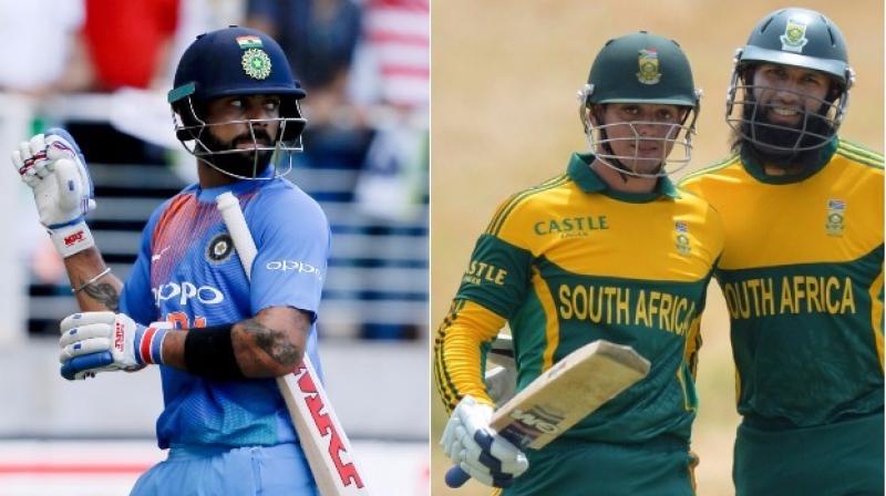 De Kock equalled Virat Kohli’s record of 83 innings (joint second-fastest) to reach 13 ODI tons, with teammate Amla leading the charts at 86. (Photo: AP/AFP) De Kock equalled Virat Kohli’s record of 83 innings (joint second-fastest) to reach 13 ODI tons, with teammate Amla leading the charts at 86. (Photo: AP/AFP)