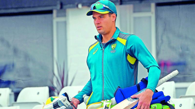 Australia’s Alex Carey attends a training session at Trent Bridge in Nottingham on Wednesday, eve of their match against Bangladesh. (Photo: AFP) Australia’s Alex Carey attends a training session at Trent Bridge in Nottingham on Wednesday, eve of their match against Bangladesh. (Photo: AFP)