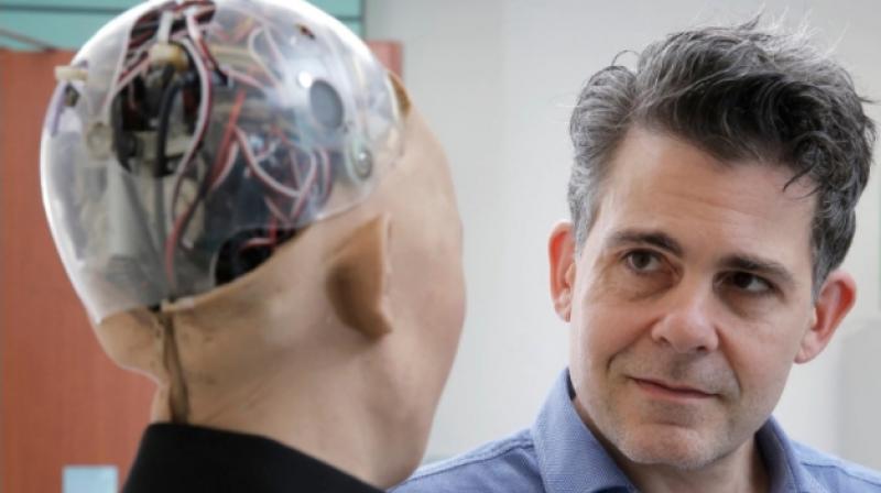 Hanson, 49, is perhaps best known as the creator of Sophia, a talk show-going robot partly modelled on Audrey Hepburn that he calls his "masterpiece." Hanson, 49, is perhaps best known as the creator of Sophia, a talk show-going robot partly modelled on Audrey Hepburn that he calls his "masterpiece."