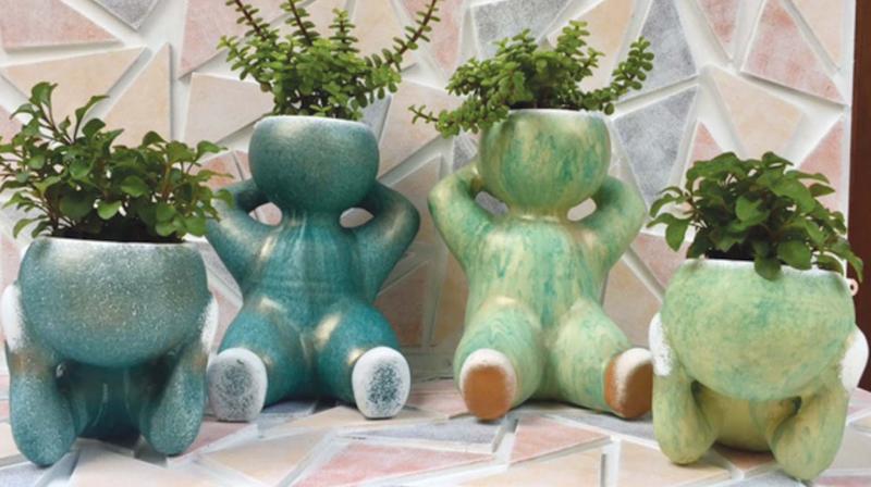 Harpreet provided the designs and the potters executed them. Harpreet provided the designs and the potters executed them.