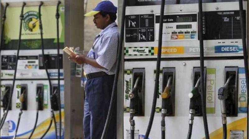 Petrol sales shrank by 15.5 per cent and diesel demand tanked over 24 per cent in March. (Photo- PTI) Petrol sales shrank by 15.5 per cent and diesel demand tanked over 24 per cent in March. (Photo- PTI)