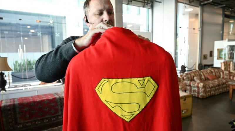 The props from Christopher Reeves \Superman\ and the \Lord of the Rings\ trilogy will headline Mondays sale of some 400 cinephile items. (Photo: AFP)