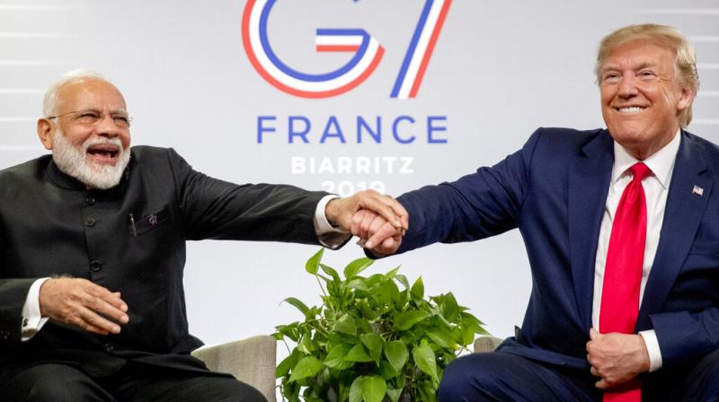 The two leaders held 40-minute discussions in Biarritz, the French town which is hosting the meeting of the world's most industrialised nations. (Photo: AP) The two leaders held 40-minute discussions in Biarritz, the French town which is hosting the meeting of the world's most industrialised nations. (Photo: AP)