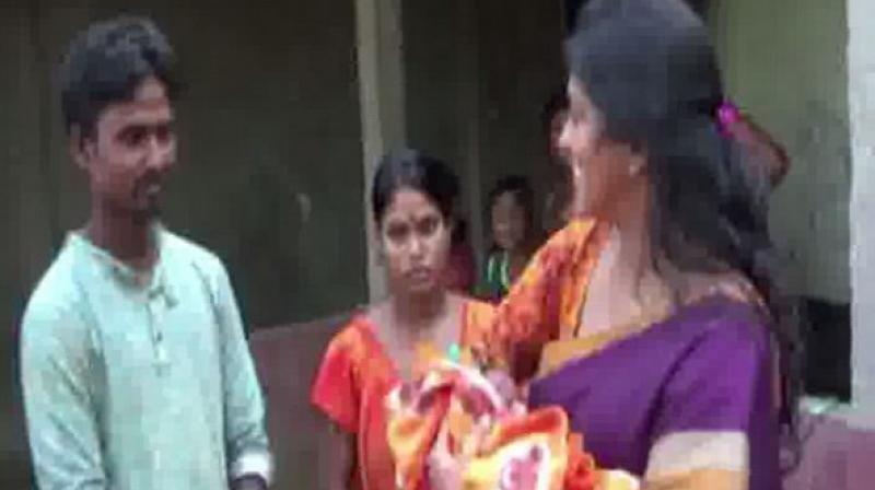 The woman gave birth to a son, whom the couple eventually named 'Shanti'. (Photo: ANI) The woman gave birth to a son, whom the couple eventually named 'Shanti'. (Photo: ANI)