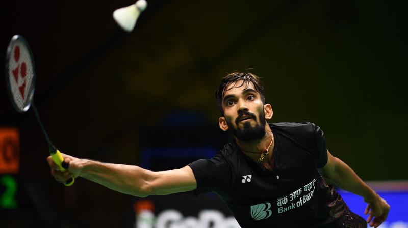 Srikanth, seeded fifth, recovered from a slump during the hard-fought contest to see off Spain's Pablo Abian 21-15 12-21 21-14 in a second-round match that lasted 62 minutes. (Photo: AFP) Srikanth, seeded fifth, recovered from a slump during the hard-fought contest to see off Spain's Pablo Abian 21-15 12-21 21-14 in a second-round match that lasted 62 minutes. (Photo: AFP)