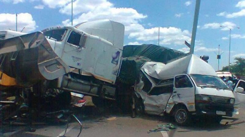 The truck was carrying 69 passengers when it “failed to negotiate a curve and overturned” at a business centre in the district of Tsholotsho on Saturday evening.(Photo: AFP/File/Representational) The truck was carrying 69 passengers when it “failed to negotiate a curve and overturned” at a business centre in the district of Tsholotsho on Saturday evening.(Photo: AFP/File/Representational)