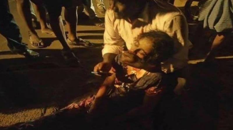 The victim has been identified as 30-year-old Usha, who was riding pillion with her husband. She was three months pregnant. (Photo: Twitter Screengrab/ @SirJadeja) The victim has been identified as 30-year-old Usha, who was riding pillion with her husband. She was three months pregnant. (Photo: Twitter Screengrab/ @SirJadeja)