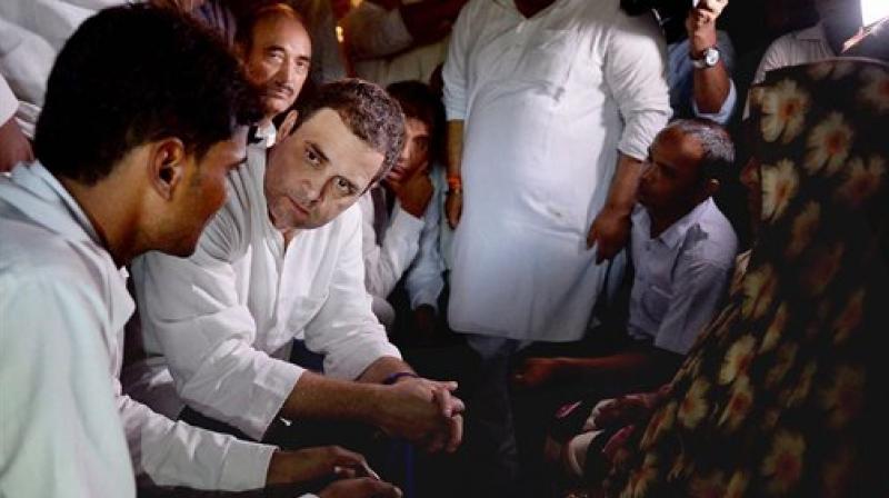 Congress Vice-President Rahul Gandhi during his visit to Gorakhpur on Saturday. (Photo: PTI) Congress Vice-President Rahul Gandhi during his visit to Gorakhpur on Saturday. (Photo: PTI)