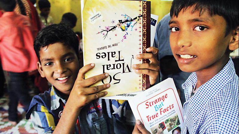 The library usually functions with donated books and even has a networking system of postcards for the children to keep in touch and share their experiences The library usually functions with donated books and even has a networking system of postcards for the children to keep in touch and share their experiences