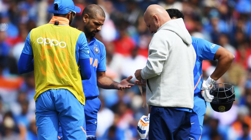 Earlier on Tuesday, the BCCI released a statement, saying that Dhawan is currently under observation after sustaining an injury. (Photo: AFP) Earlier on Tuesday, the BCCI released a statement, saying that Dhawan is currently under observation after sustaining an injury. (Photo: AFP)