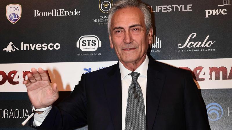 President of the Italian football federation Gabriele Gravina. AFP Photo President of the Italian football federation Gabriele Gravina. AFP Photo