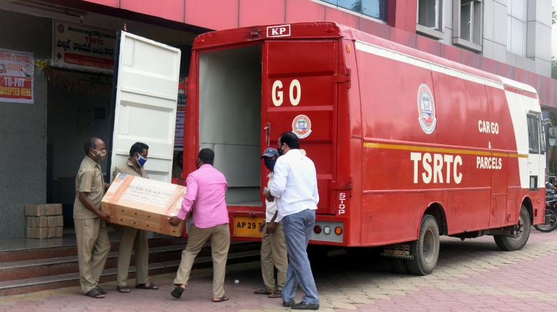 TSRTC earned Rs 34 crore through regular parcels and another Rs 12 crore through cargo buses. (Photo:DC)