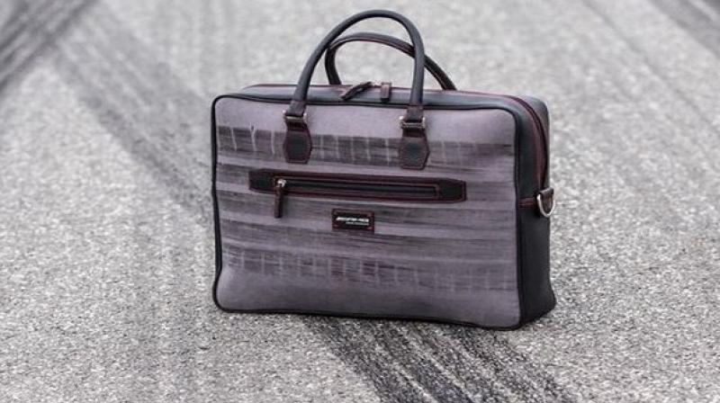 Neutral coloured fabric run over by the Mercedes model is used to create these bags with utmost finesse. (Photo: ANI) Neutral coloured fabric run over by the Mercedes model is used to create these bags with utmost finesse. (Photo: ANI)