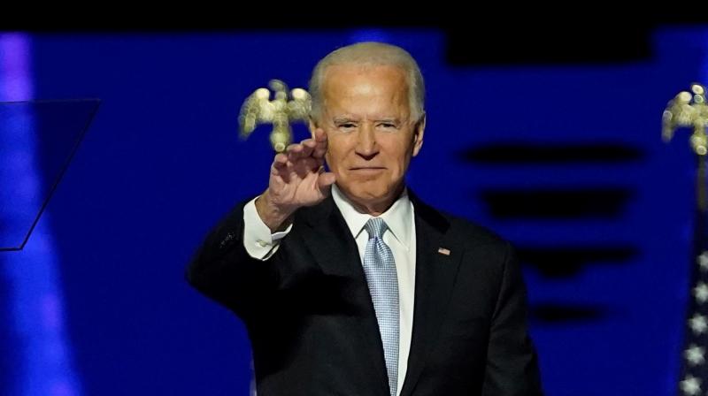 US President-elect Joe Biden delivers remarks in Wilmington, Delaware, on November 7, 2020, after being declared the winner of the US presidential election. (AFP)