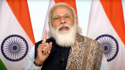 Prime Minister Narendra Modi virtually launches pan-India rollout of COVID-19 vaccination drive, in New Delhi, Saturday, Jan. 16, 2021. (PTI)