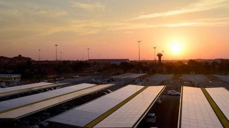 The plants covering a total area of one acre are connected to the Kerala State Electricity Board (KSEB) power grid, CIAL said in a release. (Image: Facebook/CochinInternationalAirport) The plants covering a total area of one acre are connected to the Kerala State Electricity Board (KSEB) power grid, CIAL said in a release. (Image: Facebook/CochinInternationalAirport)