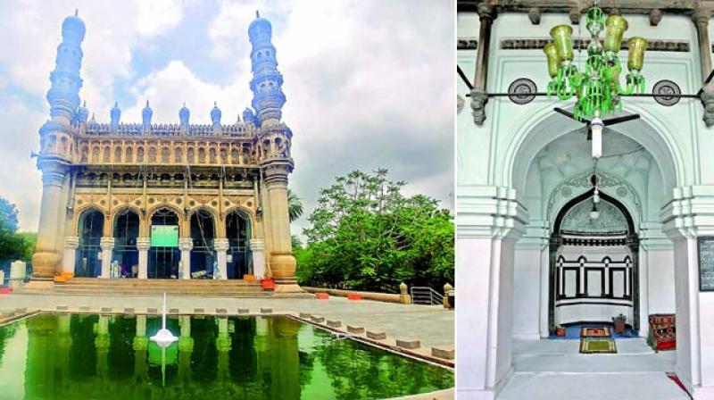 Toli Masjid, constructed in 1671-72 AD, is located near the Kulsumpura mosque and Karwan-e-Sahu, the old Qutb Shahi suburb of Karwan, on the Golconda-Hyderabad route. (Image: P. Surendra) Toli Masjid, constructed in 1671-72 AD, is located near the Kulsumpura mosque and Karwan-e-Sahu, the old Qutb Shahi suburb of Karwan, on the Golconda-Hyderabad route. (Image: P. Surendra)