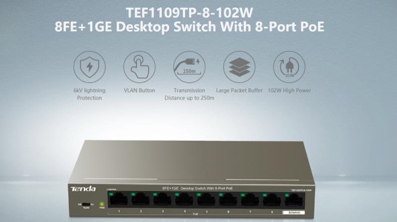 It has a Gigabit uplink port to guarantee the transmission smooth and stable. It has a Gigabit uplink port to guarantee the transmission smooth and stable.