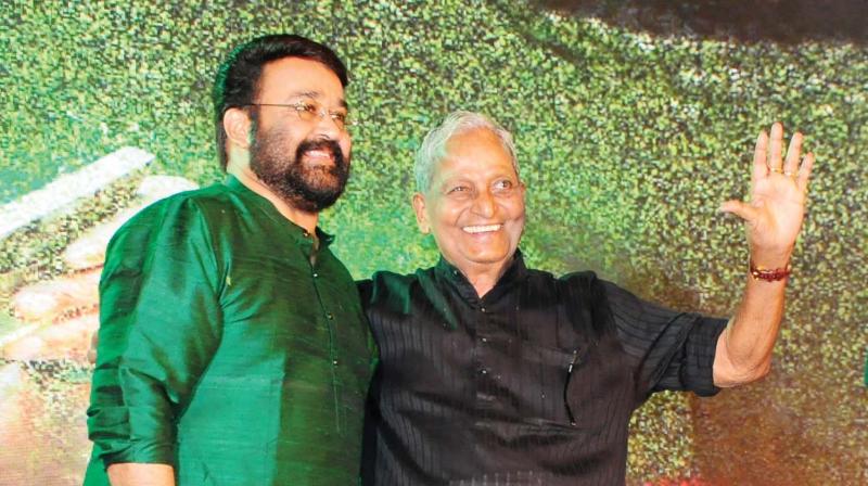 Kalamandalam Gopi and actor Mohanlal at the Haritham programme, held to celebrate Gopi Asan’s 80th birthday, in Thrissur on Saturday. (Photo: Anup K. Venu) Kalamandalam Gopi and actor Mohanlal at the Haritham programme, held to celebrate Gopi Asan’s 80th birthday, in Thrissur on Saturday. (Photo: Anup K. Venu)