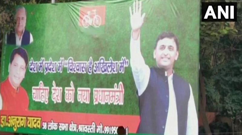 Posters have come up at many places in Lucknow, including one near Samajwadi Party (SP) state headquarters as well as in front of Akhilesh’s under-construction house. (Photo: ANI) Posters have come up at many places in Lucknow, including one near Samajwadi Party (SP) state headquarters as well as in front of Akhilesh’s under-construction house. (Photo: ANI)