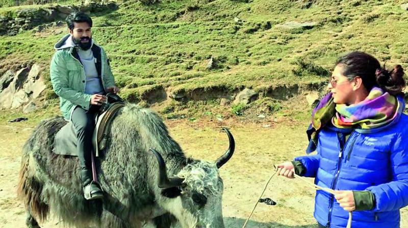 Ram Charan and Upasna having their share of a fun ride Ram Charan and Upasna having their share of a fun ride