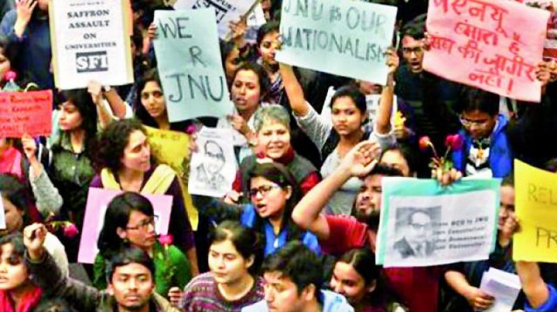 Students at the Jawaharlal Nehru University. Students at the Jawaharlal Nehru University.
