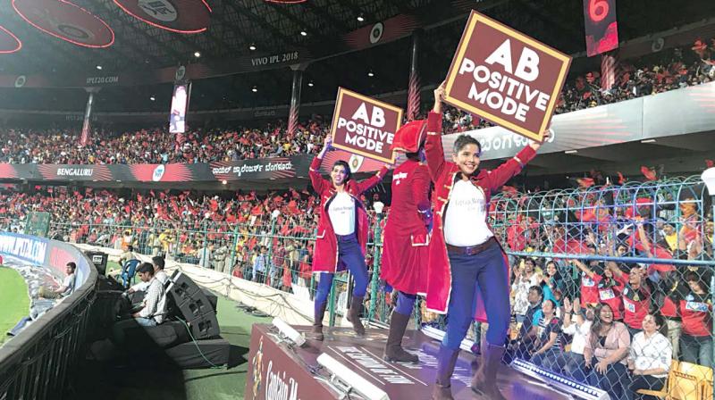Captain Morgan cheerleaders for RCB at the Chinnaswamy Stadium. Captain Morgan cheerleaders for RCB at the Chinnaswamy Stadium.