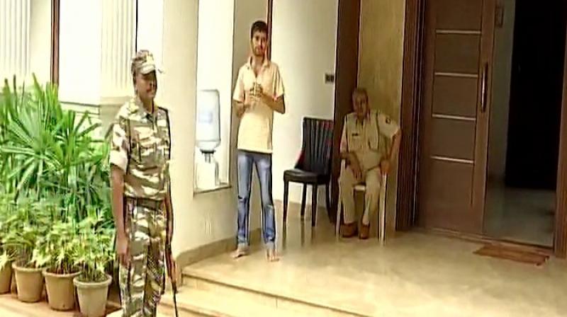 Income Tax department raids Eagleton Golf Resort in Bengaluru where Congress Gujarat MLAs are staying. (Photo: ANI/Twitter) Income Tax department raids Eagleton Golf Resort in Bengaluru where Congress Gujarat MLAs are staying. (Photo: ANI/Twitter)