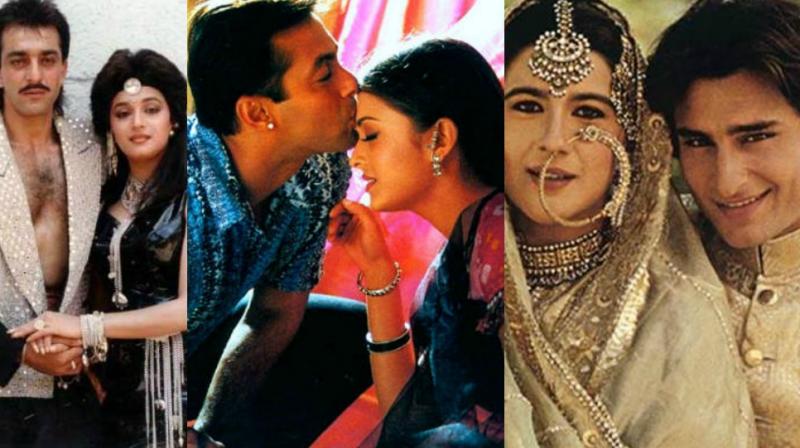 Sanjay Dutt- Madhuri Dixit, Salman Khan and Aishwarya Rai, Amrita Singh and Saif Ali Khan. Sanjay Dutt- Madhuri Dixit, Salman Khan and Aishwarya Rai, Amrita Singh and Saif Ali Khan.