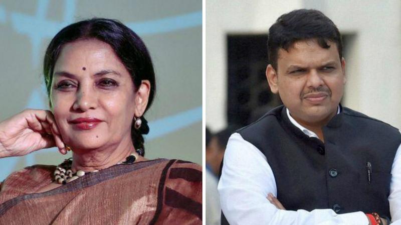 Shabana Azmi expressed on Twitter her disapproval of Fadnavis being part of the negotiations. Shabana Azmi expressed on Twitter her disapproval of Fadnavis being part of the negotiations.