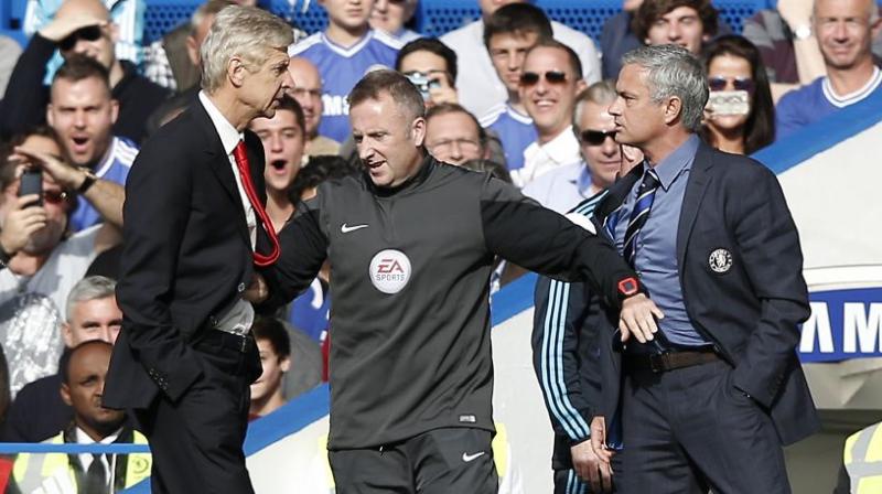 Verbal volleys have been traded time and again, with the enmity once boiling over into a memorable mid-match bout of shoving. Even now, with Wenger 68, and Mourinho 54, neither boss seems ready to act their age. (Photo: AFP) Verbal volleys have been traded time and again, with the enmity once boiling over into a memorable mid-match bout of shoving. Even now, with Wenger 68, and Mourinho 54, neither boss seems ready to act their age. (Photo: AFP)