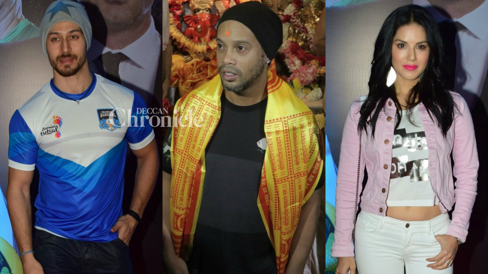 As football legends arrive in India, Bollywood stars also join in the fun