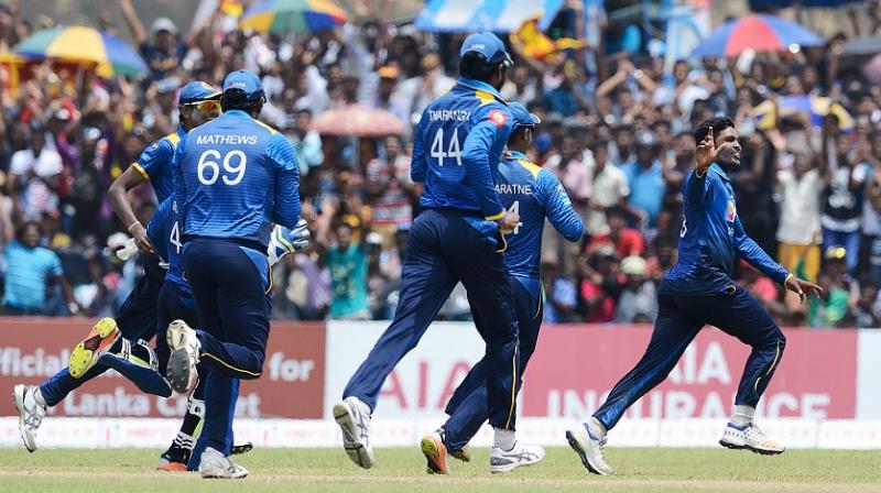 Wanidu Hasaranga takes off after snaring a hat-trick (Photo: AFP) Wanidu Hasaranga takes off after snaring a hat-trick (Photo: AFP)