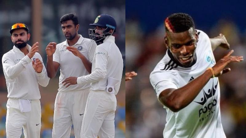 KL Rahul and Virat Kohli joined in and celebrated in Paul Pogba's dab style. (Photo: AP/AFP) KL Rahul and Virat Kohli joined in and celebrated in Paul Pogba's dab style. (Photo: AP/AFP)