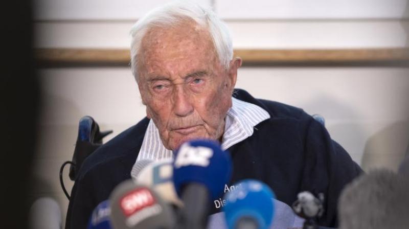 104-year-old Australian scientist David Goodall speaks during a press conference a day before his assisted suicide in Basel, Switzerland, on Wednesday, May 9, 2018. (Photo: AP) 104-year-old Australian scientist David Goodall speaks during a press conference a day before his assisted suicide in Basel, Switzerland, on Wednesday, May 9, 2018. (Photo: AP)