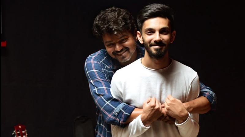 Actor Vijay with Music composer Anirudh