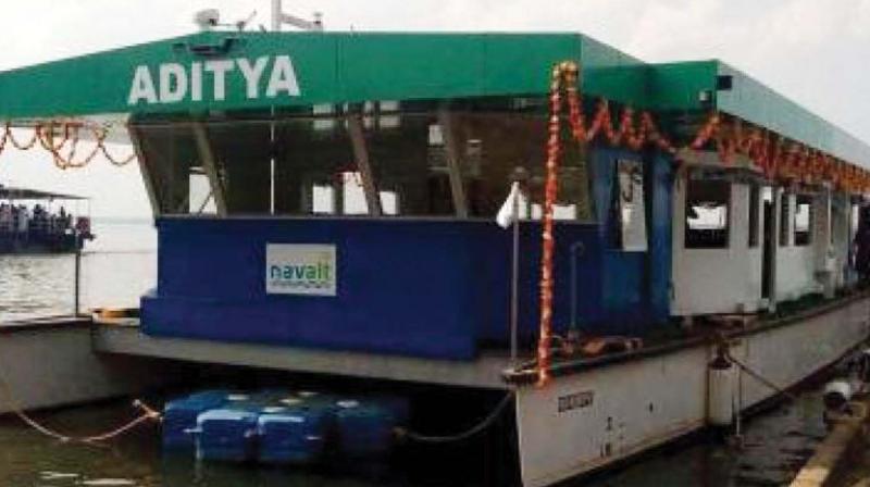 'Aditya', the country's first solar ferry. 'Aditya', the country's first solar ferry.